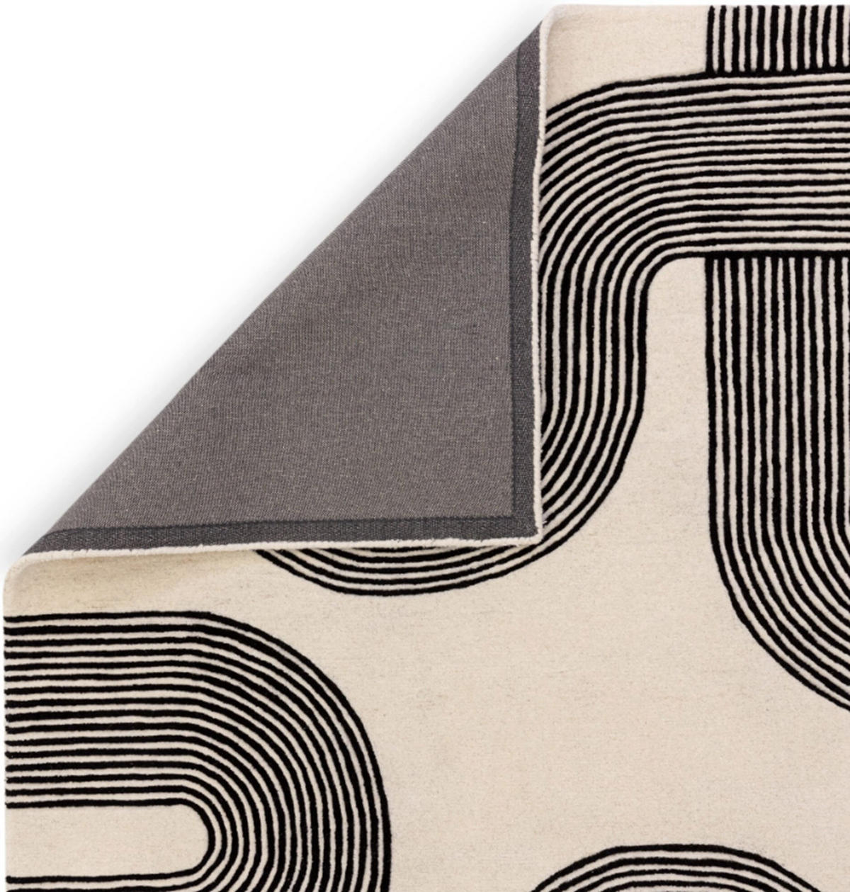 TEPPICH modern handgetuftet Wolle CROOK Schwarz 160 x 230 cm - Schwarz, Naturmaterialien (160/230cm) - Novatrend