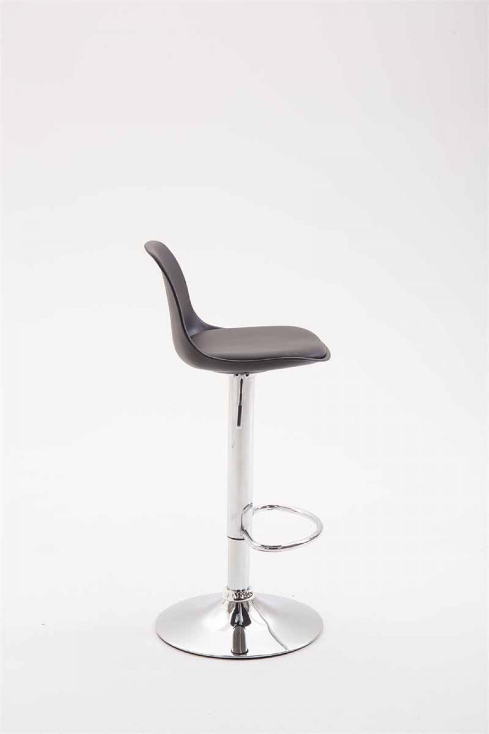 BARHOCKER Kunststoff schwarz - Chromfarben/Schwarz, Kunststoff/Metall (39/82/43cm) - CLP