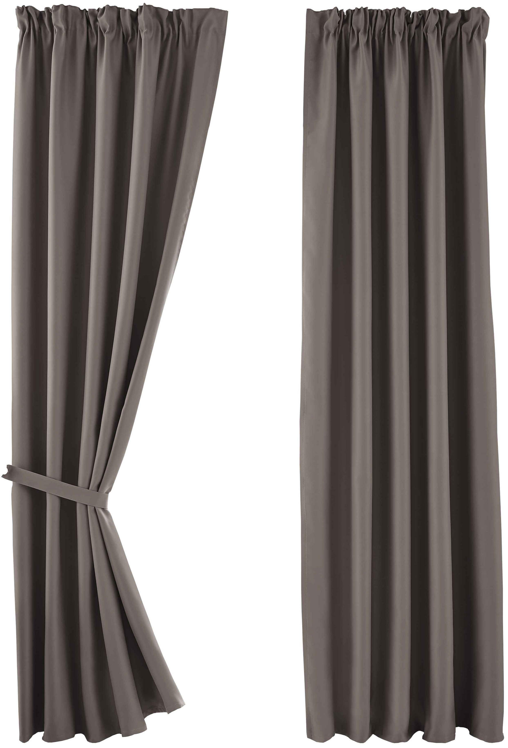 VORHANG 2ER SET NEWYORK HxB 225x140 cm Taupe - Taupe, Textil (140/225cm) - Gardinenbox