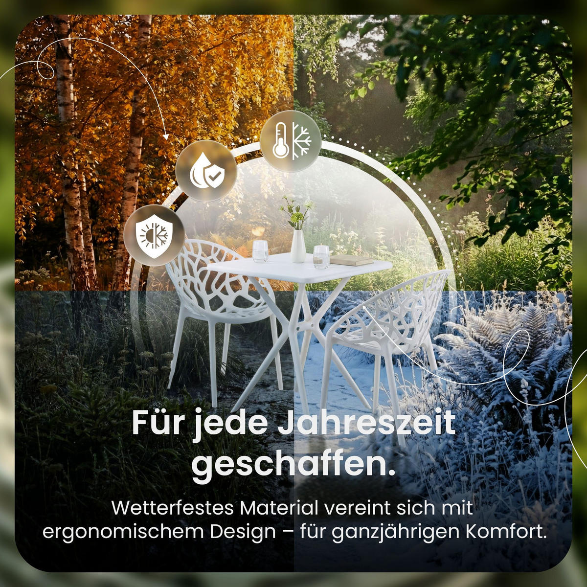 GARTENSITZGRUPPE 2 Kunststoff Weiß - Weiß, Kunststoff - CLP