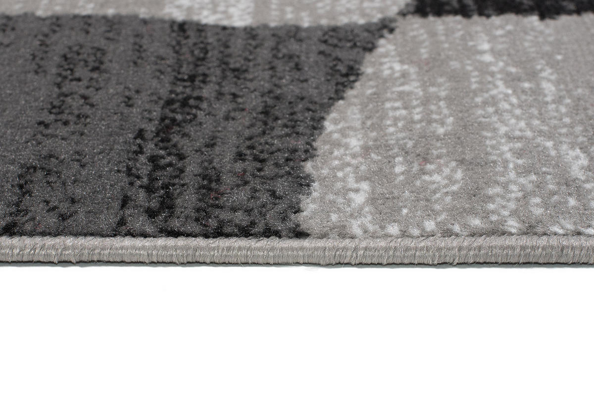 TEPPICH MAYA Grau Kreise Streifen Meliert 220/300 cm - Grau, Textil (220/300cm) - Tapiso