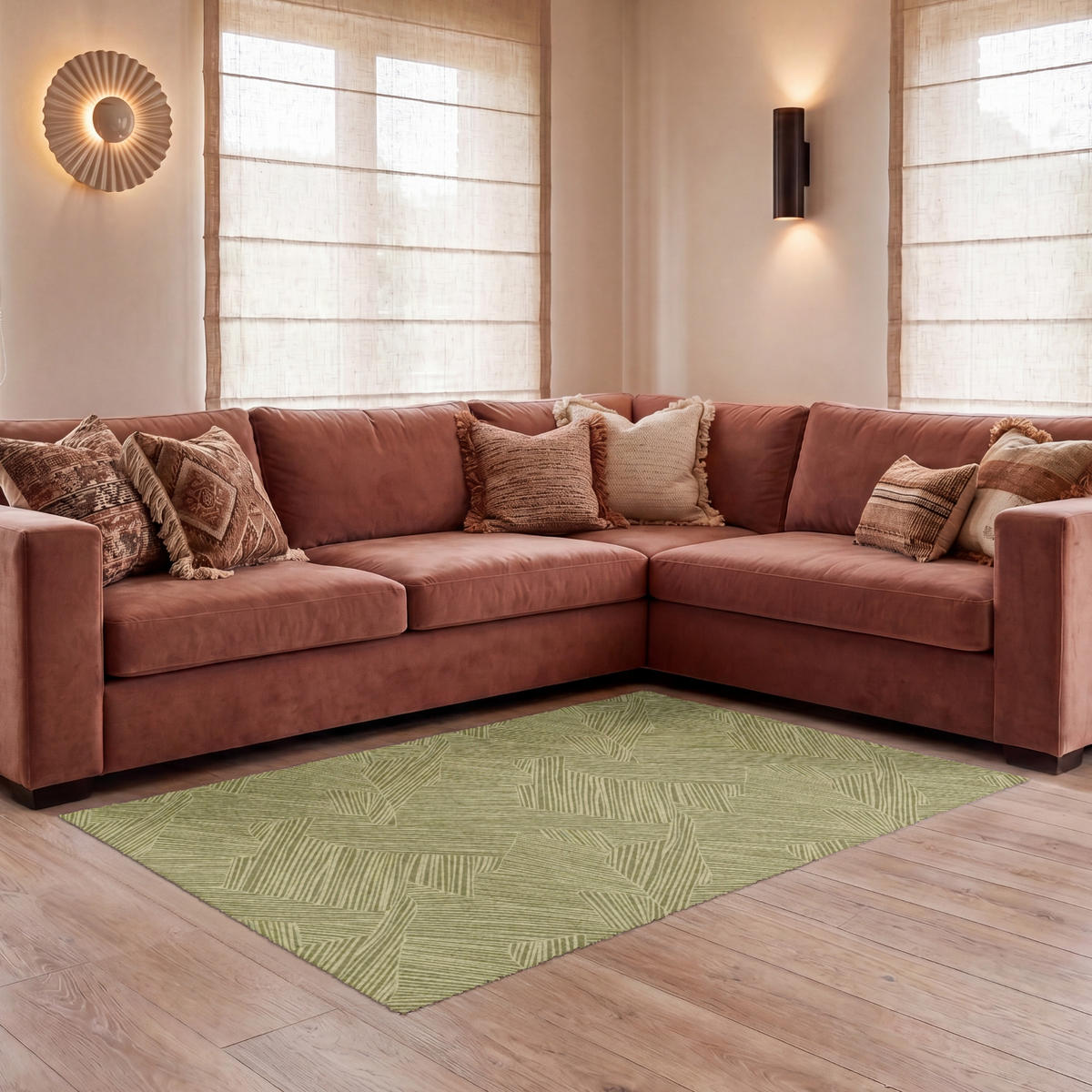 KOBERCE - Abstraktné - Moderné - Zelené - 150x90 cm - olivovozelená, textil/plast (150/0.4cm) - OnlyWow