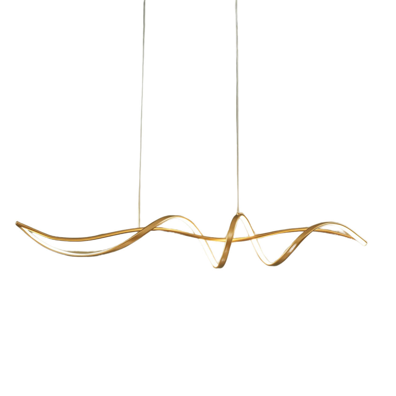 HÄNGELEUCHTE Lybell, Gold, 120cm, Dimmbar - Goldfarben, Metall (120/22/22cm) - KOSILUM
