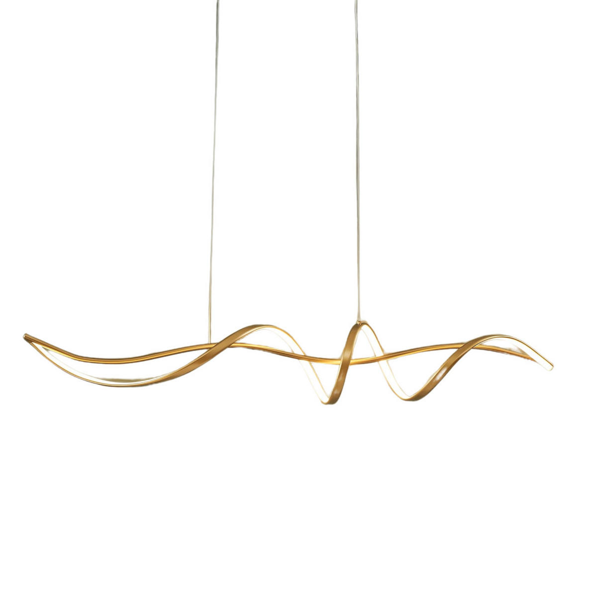 HÄNGELEUCHTE Lybell, Gold, 120cm, Dimmbar - Goldfarben, Metall (120/22/22cm) - KOSILUM