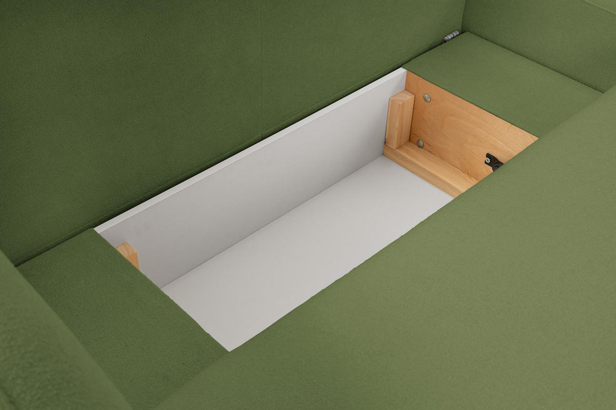ECKSOFA Olena - Grün (Sicuro 20) - Olivgrün, Holzwerkstoff (248/174cm)