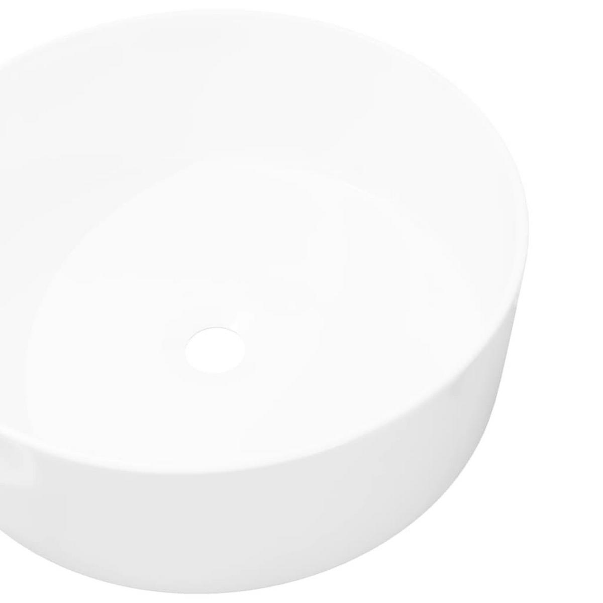 WASCHBECKEN Rund Keramik Weiss 40/15 Cm - Weiß, Keramik (40/15/40cm) - vidaXL