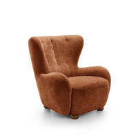 SESSEL MIST, Polstersessel Klassisch Loungesessel, Chenille-Stoff Orange - Orange, Holz/Holzwerkstoff (88/91/100cm) - MASSENO