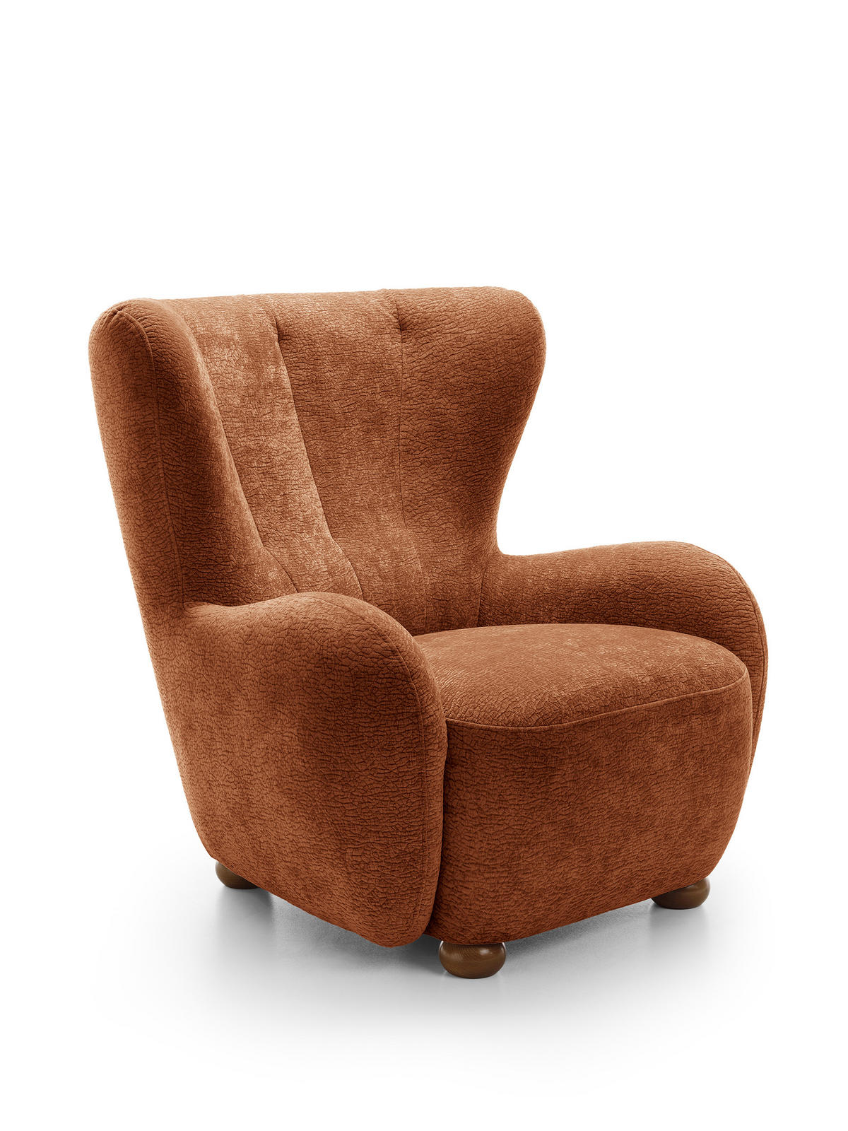 SESSEL MIST, Polstersessel Klassisch Loungesessel, Chenille-Stoff Orange - Orange, Holz/Holzwerkstoff (88/91/100cm) - MASSENO