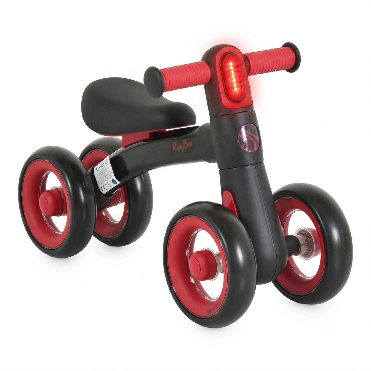 LAUFRAD RollyBoo 10 Zoll schwarz Anti-Rutsch-Beschichtung, EVA-Reifen Stoßdämpfer Beleuchtung 4 Räder - Schwarz, Metall (56/20/35cm)