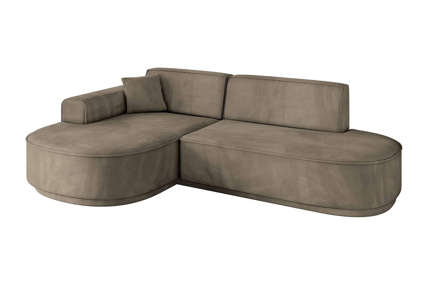 ECKSOFA Ottomane Links MARI-L1-v3 - 243x171x83 cm Dunkelbraun Velours - Dunkelbraun/Schwarz, Holzwerkstoff/Kunststoff (243/171cm) - ALTDECOR