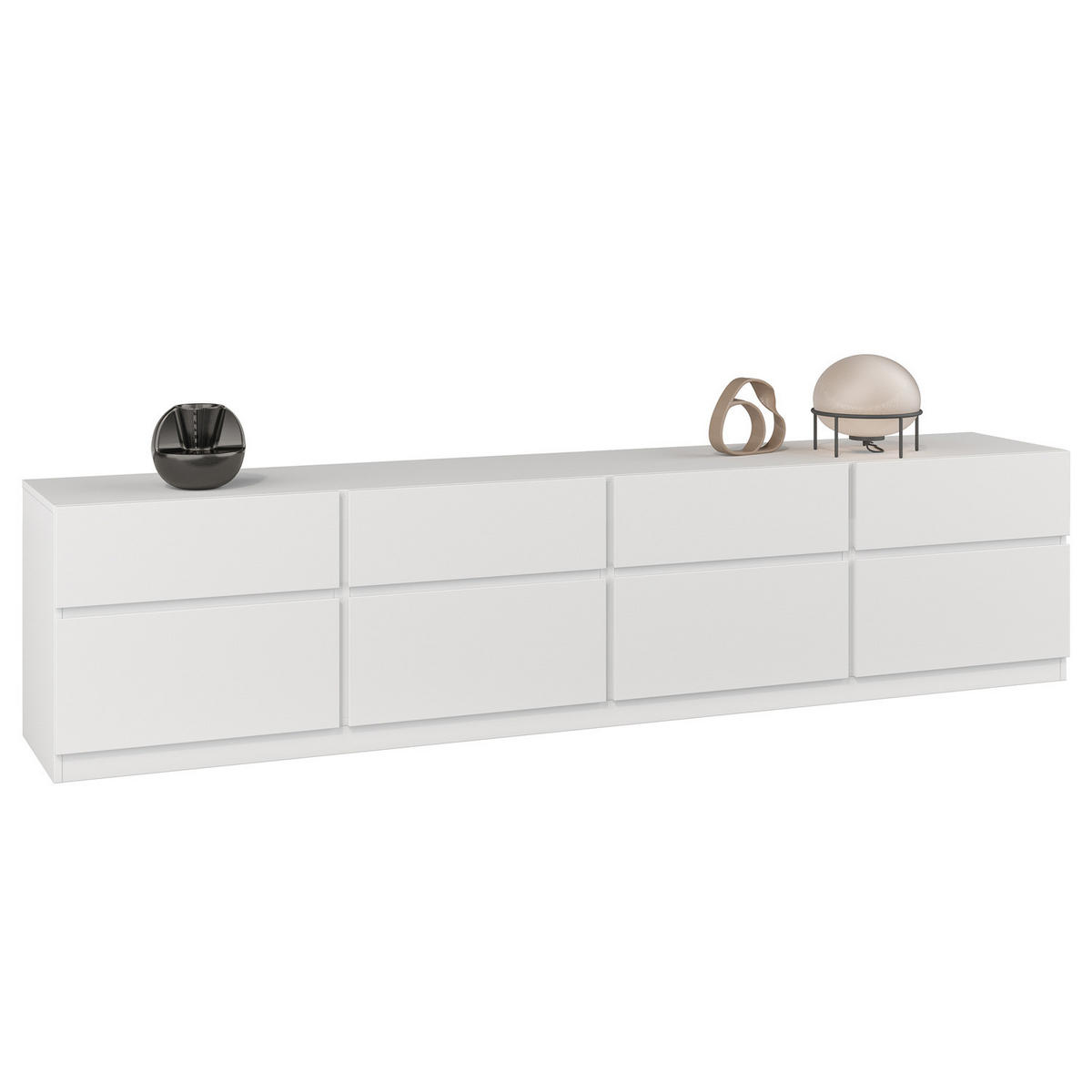 TV-LOWBOARD - Spanplatte - Weiß, Holzwerkstoff (225/53/40cm) - home24