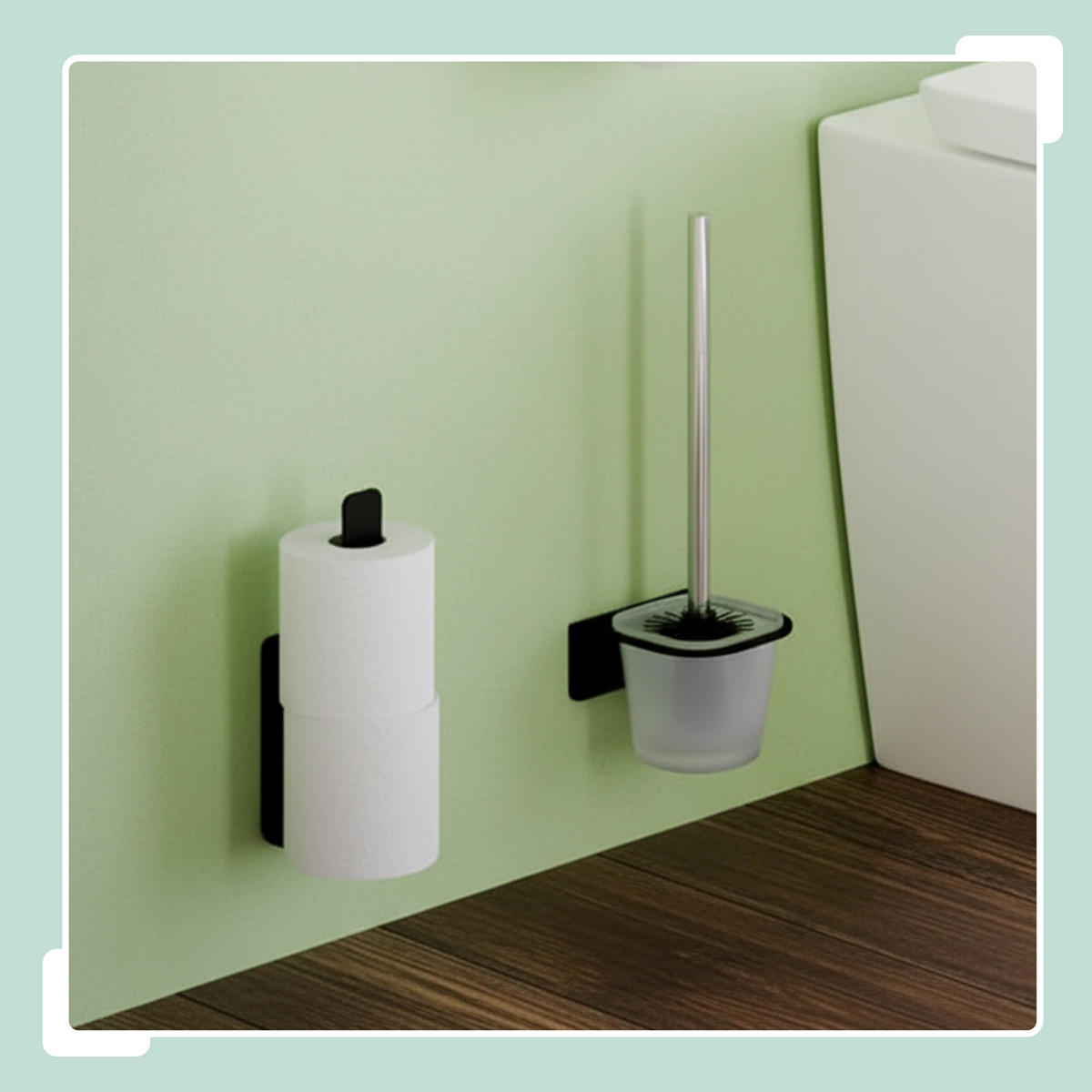 ERSATZROLLENHALTER - Schwarz, Metall (3/22/6.5cm) - Relaxdays