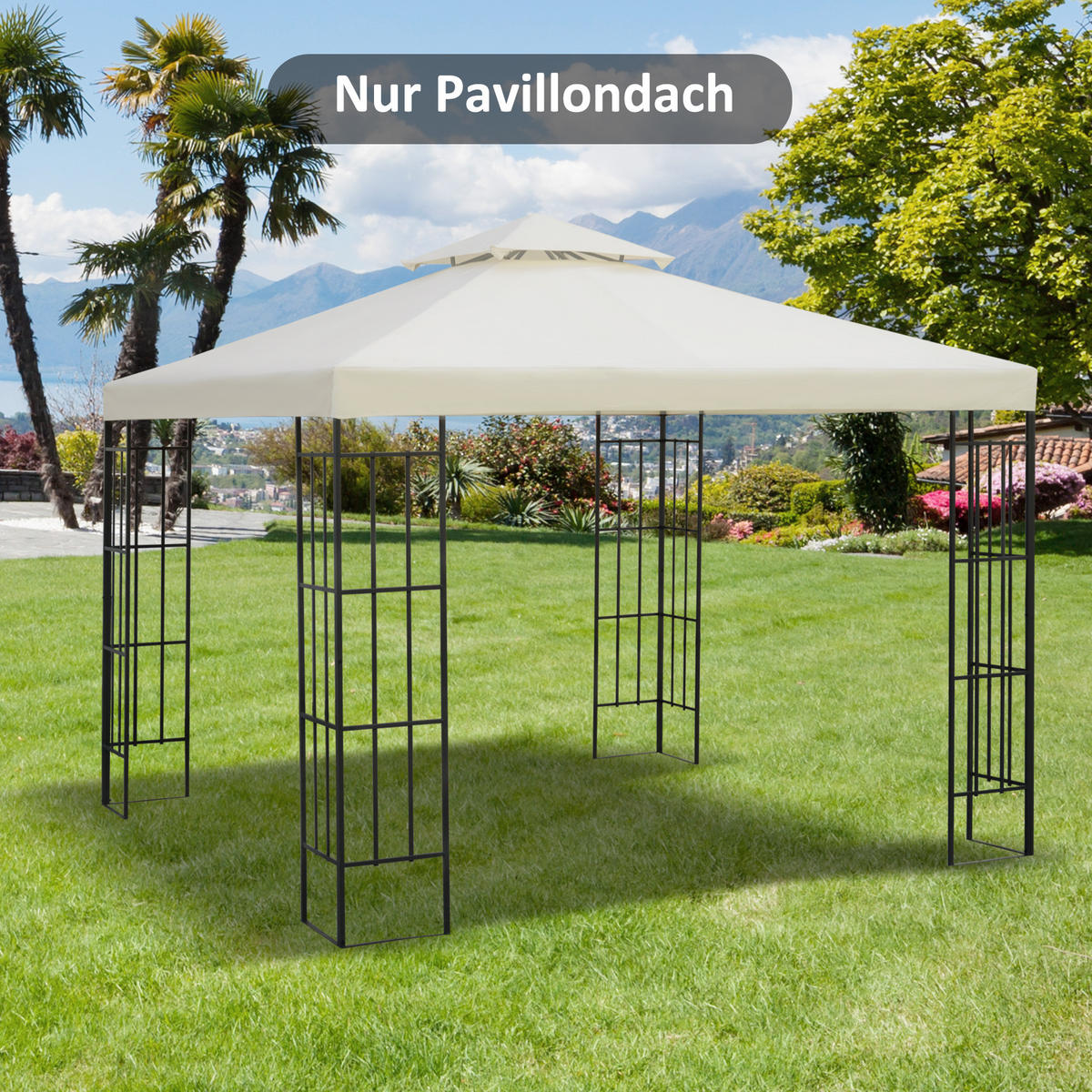 ERSATZDACH, Polyester, Cremeweiß - Weiß, Kunststoff (300/18/300cm) - Outsunny