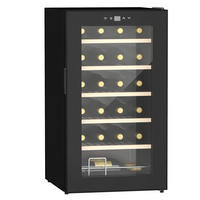 WEINKÜHLSCHRANK DE-17432 24 Flaschen, 5-20°C regelbar mit LED Schwarz - Schwarz, Metall (45/75/43cm) - ComfortXL