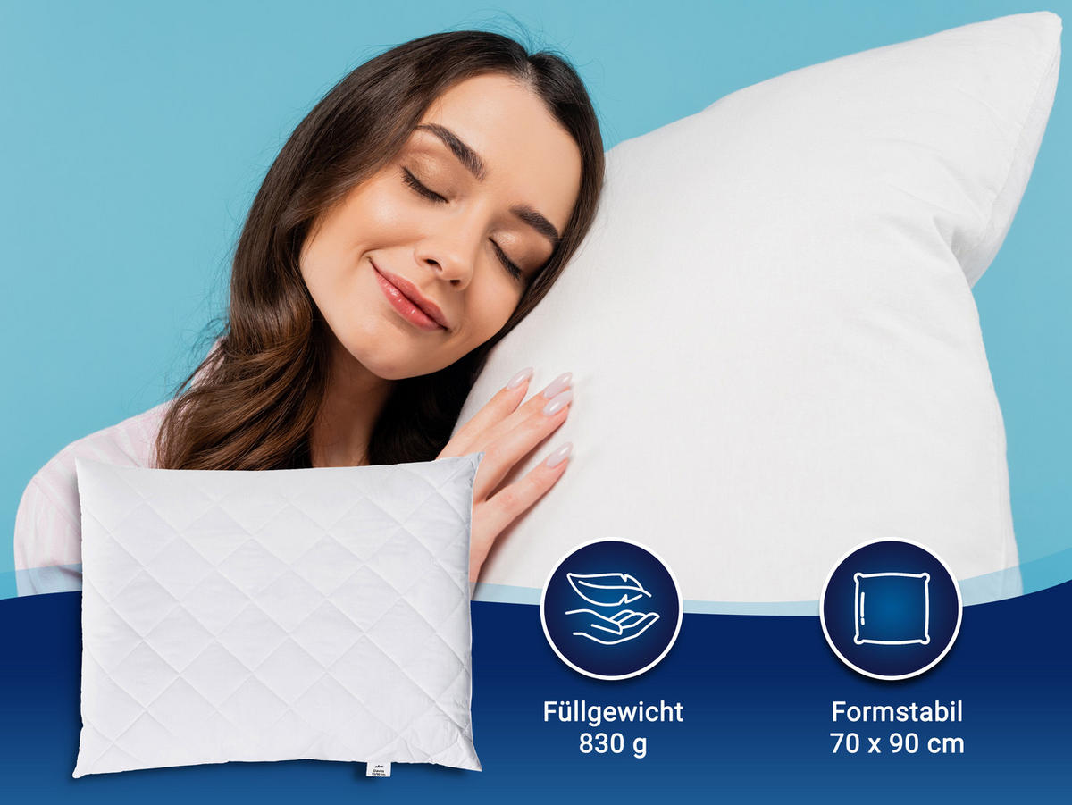 KISSEN, 70x90 cm, 50% Polyester, 50% Baumwolle, Weiß - Weiß, Textil (70/90cm) - Zollner