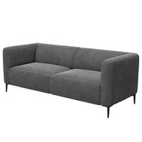 3-SITZER SOFA - Schwarz/Grau, Textil/Metall (205/74/88cm) - home24