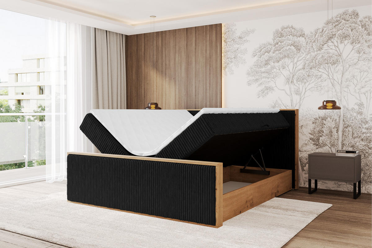 BOXBETT LOLLI9 -Z 120x200 - H3 Schwarz - Schwarz, Holzwerkstoff (120/200cm) - ALTDECOR