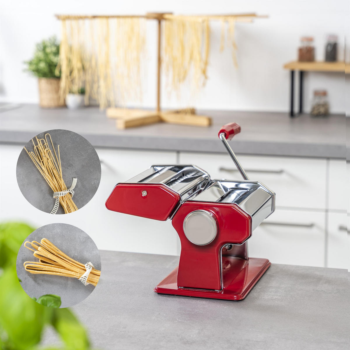 NUDELMASCHINE, rot, Edelstahl - Rot, Metall (21/20/15cm) - bremermann