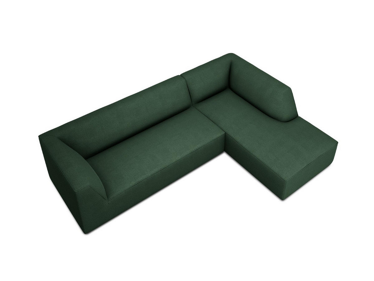 ECKSOFA rechts Ruby aus strukturiertem Stoff grün 4 Sitzplätze - Grün, Textil (180/273cm) - Micadoni