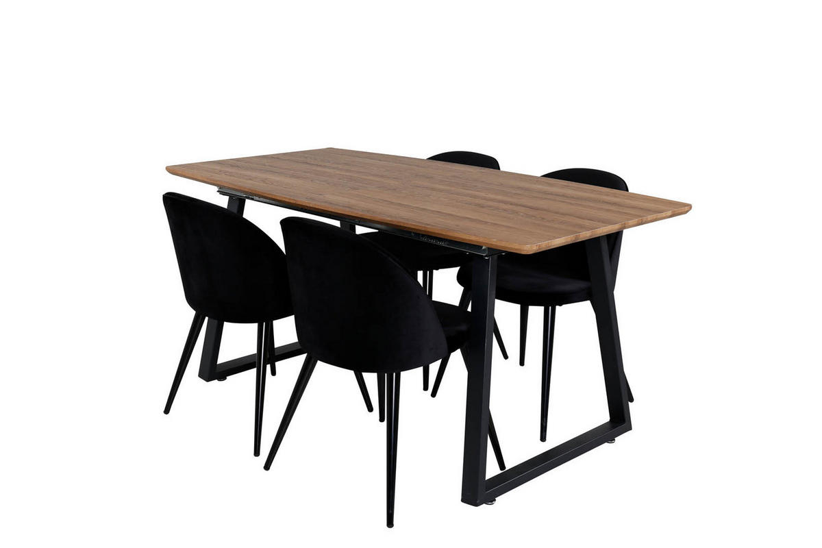 TISCHGRUPPE Schwarz - Schwarz, Holzwerkstoff (85/75/160cm) - ebuy24