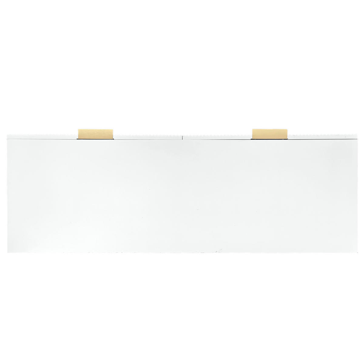 SIDEBOARD mit 6 Schubladen, mit goldenen Griffen und Beinen, modernes Wellendesign, 120/40/77 cm, Weiß - Weiß, Holzwerkstoff (120/40/70cm) - Redom