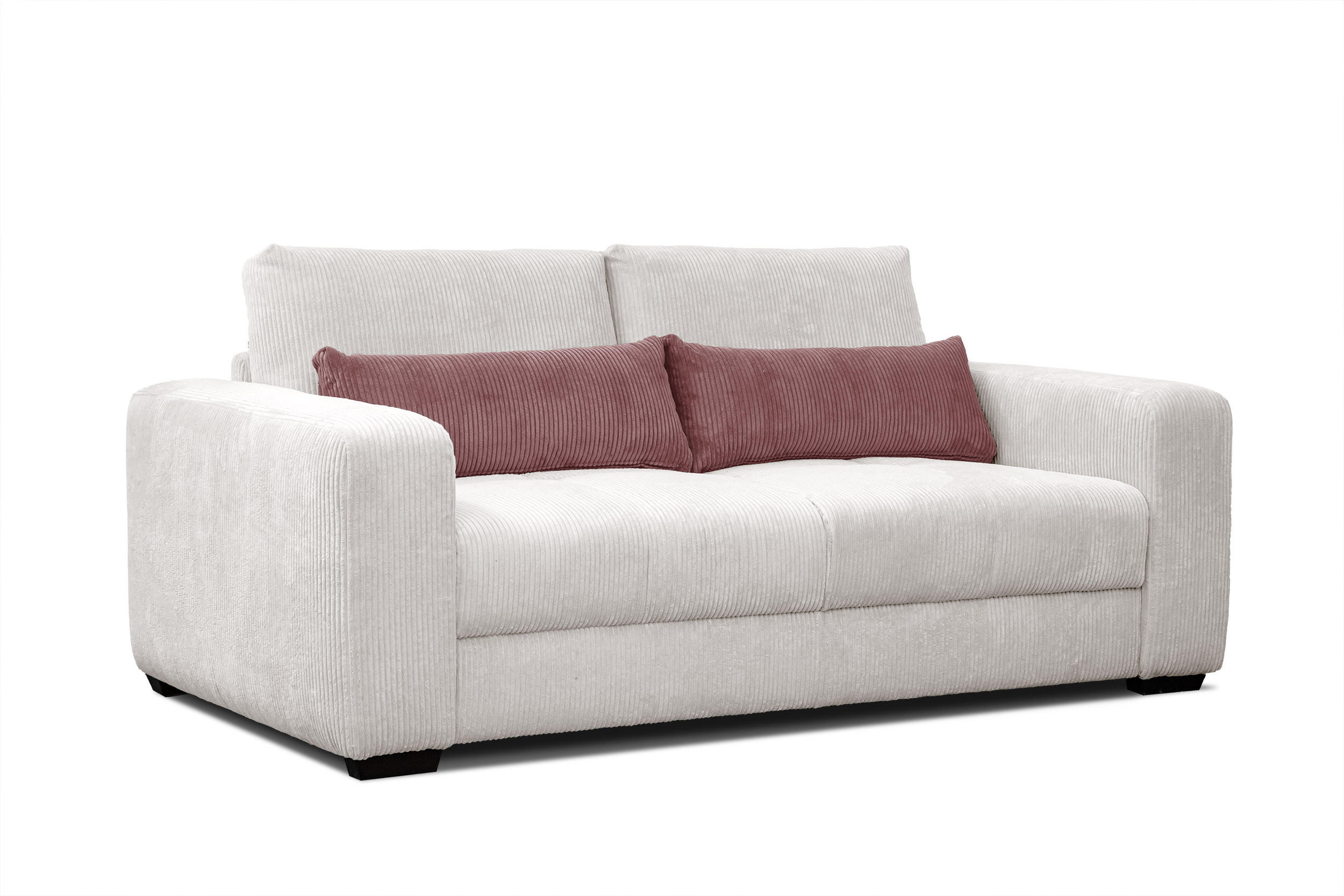 SOFA OLI 3-Sitzer, perlweiß - Weiß, Holz/Textil (208/91/108cm) - Courtois Laville