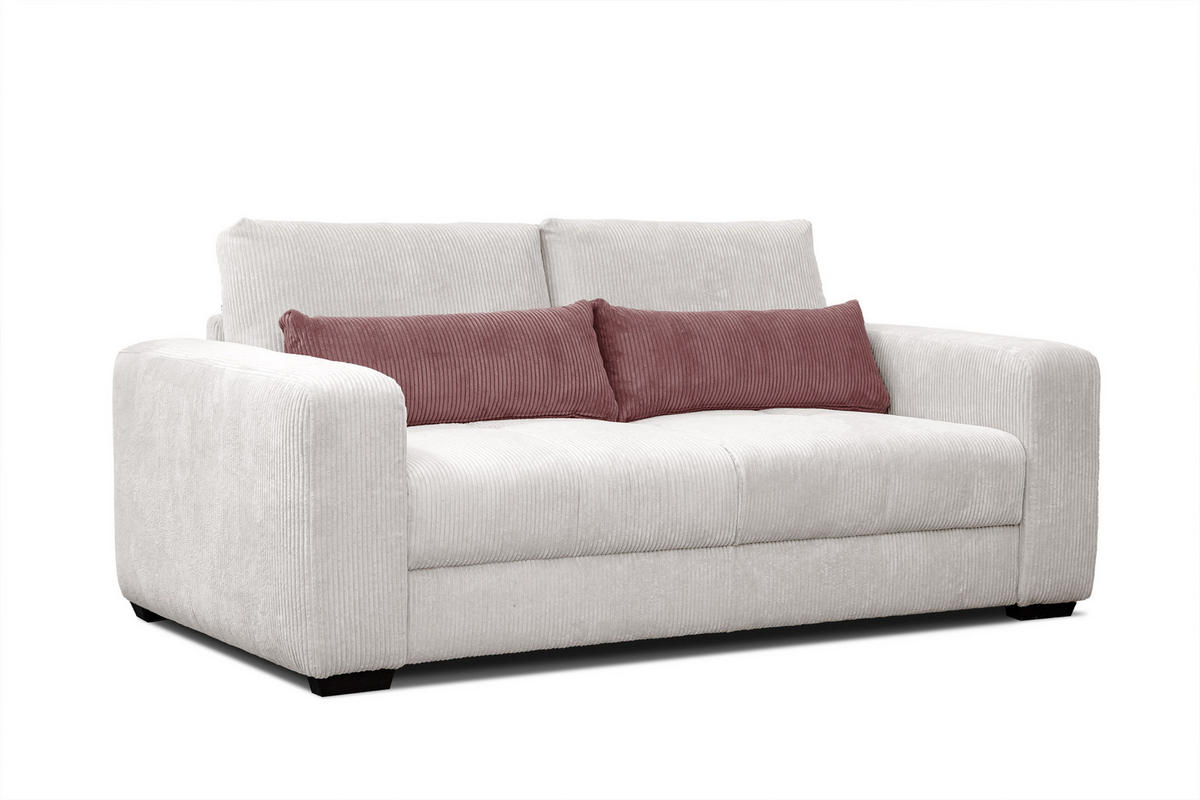 SOFA OLI 3-Sitzer, perlweiß - Weiß, Holz/Textil (208/91/108cm) - Courtois Laville