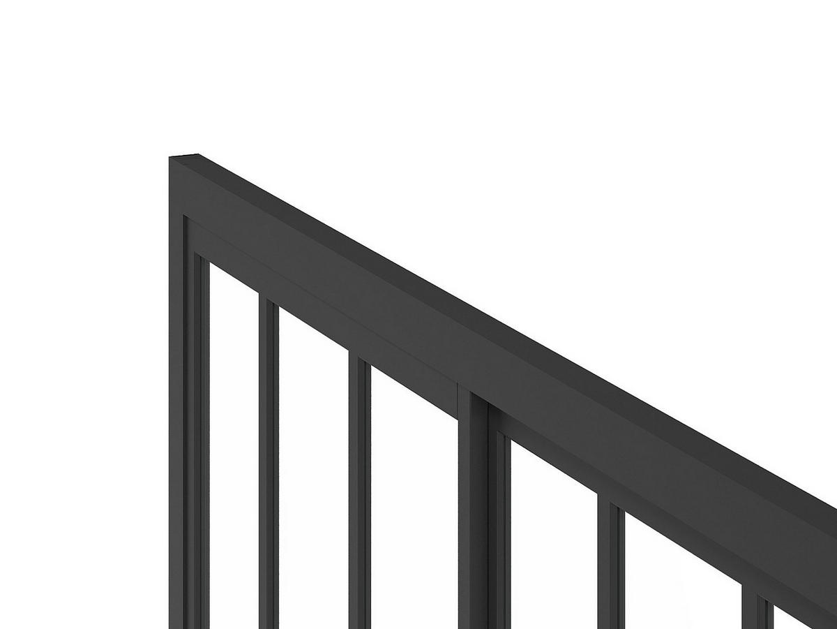 DUSCHWAND - 100 cm x 80 cm - Metall, Glas - Schwarz - URBANIK - Schwarz, Glas/Metall (100/195cm) - Vente-Unique