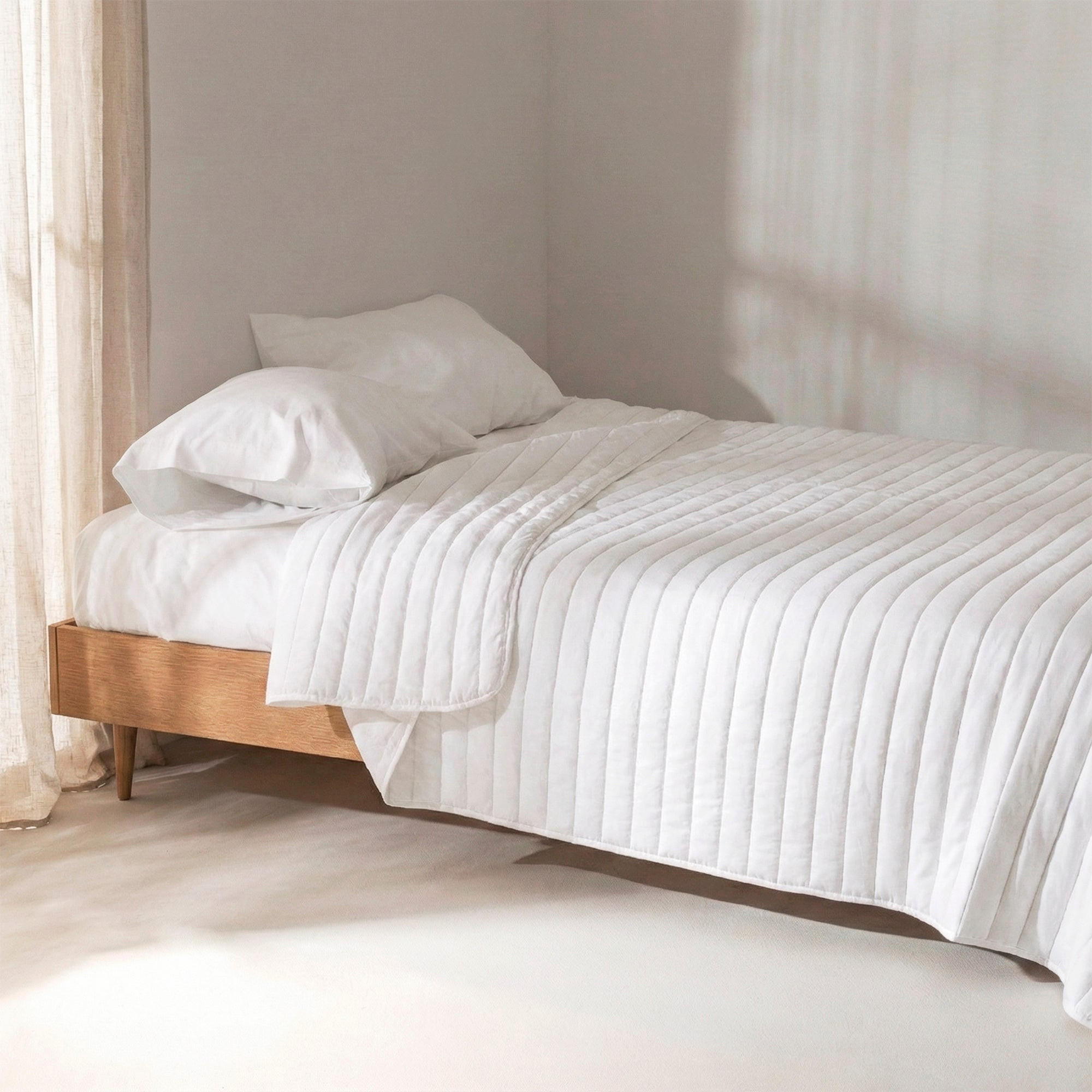 TAGESDECKE Dash Weiss 270x260 cm (Bett 160/180) - Weiß, Textil (270/260cm) - Happy Friday