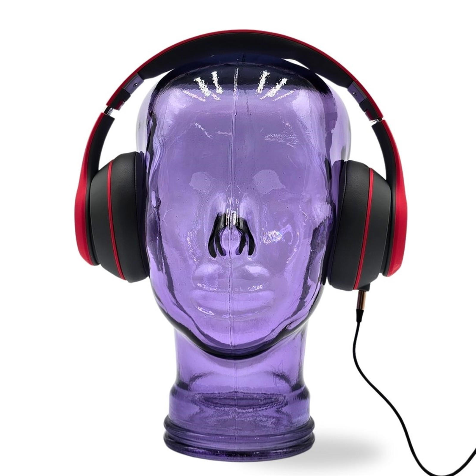 KOPFHÖRERSTÄNDER MICK Glas T05 violett - Violett, Glas (21/29/21cm) - DESIGN DELIGHTS
