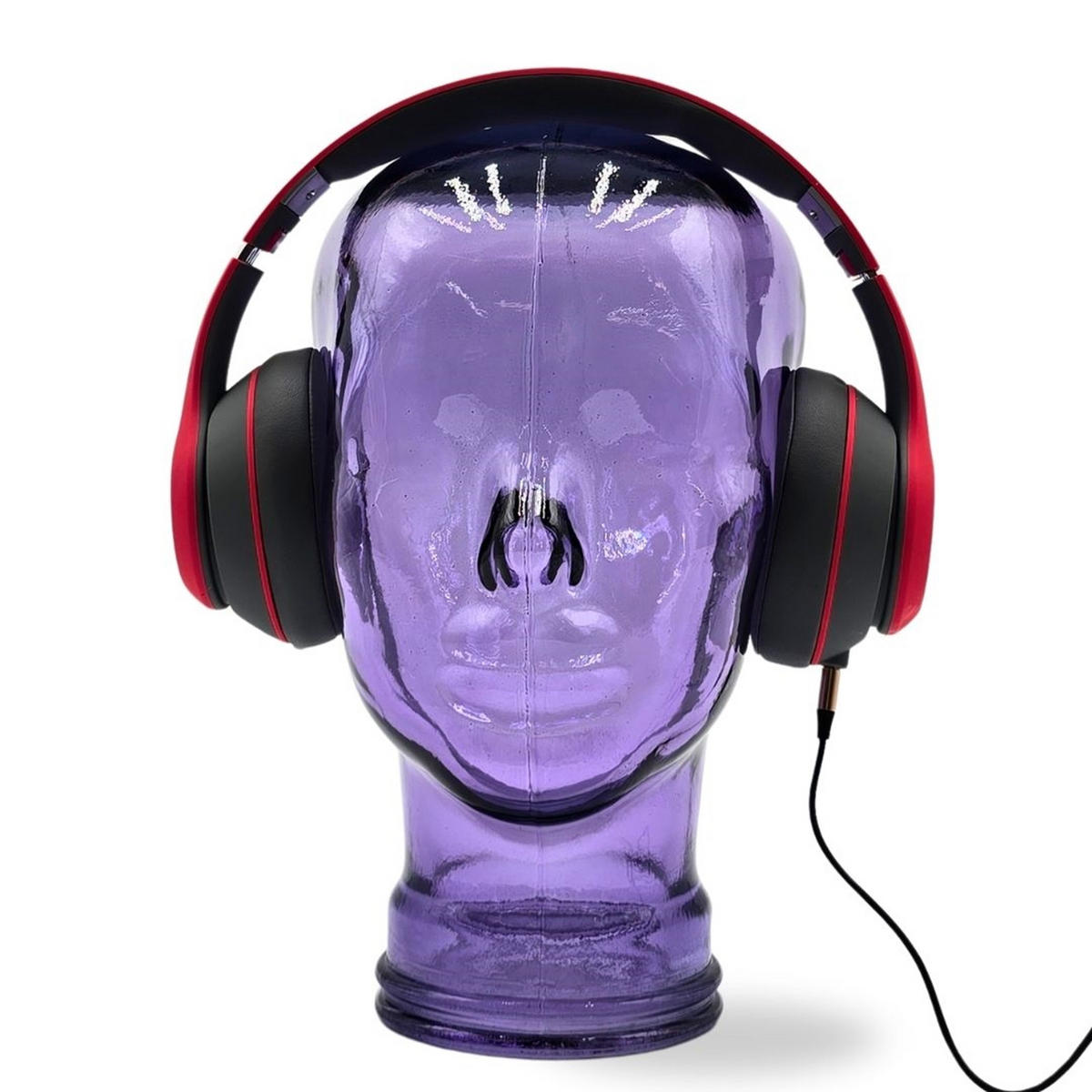 KOPFHÖRERSTÄNDER MICK Glas T05 violett - Violett, Glas (21/29/21cm) - DESIGN DELIGHTS