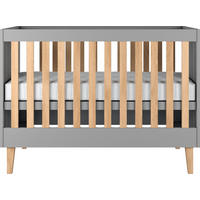GITTERBETT Nesto Höhenverstellbar 60/120 cm Grau - Hellbraun/Grau, Holz/Holzwerkstoff (60/120cm) - WFL GROUP