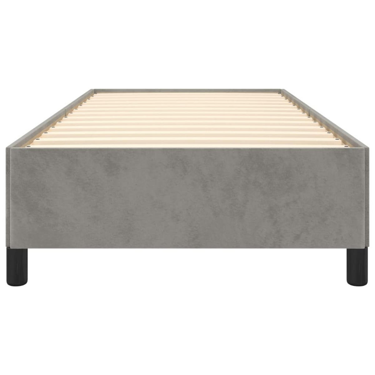 BETTGESTELL Ohne Matratze Hellgrau 100/200 Cm Samt - Grau, Textil (100/200cm) - vidaXL