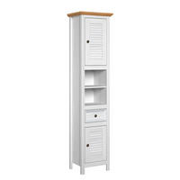 MASSIVER HOCHSCHRANK - Kiefer - Braun/Weiß, Holz/Metall (45/190/35cm) - home24