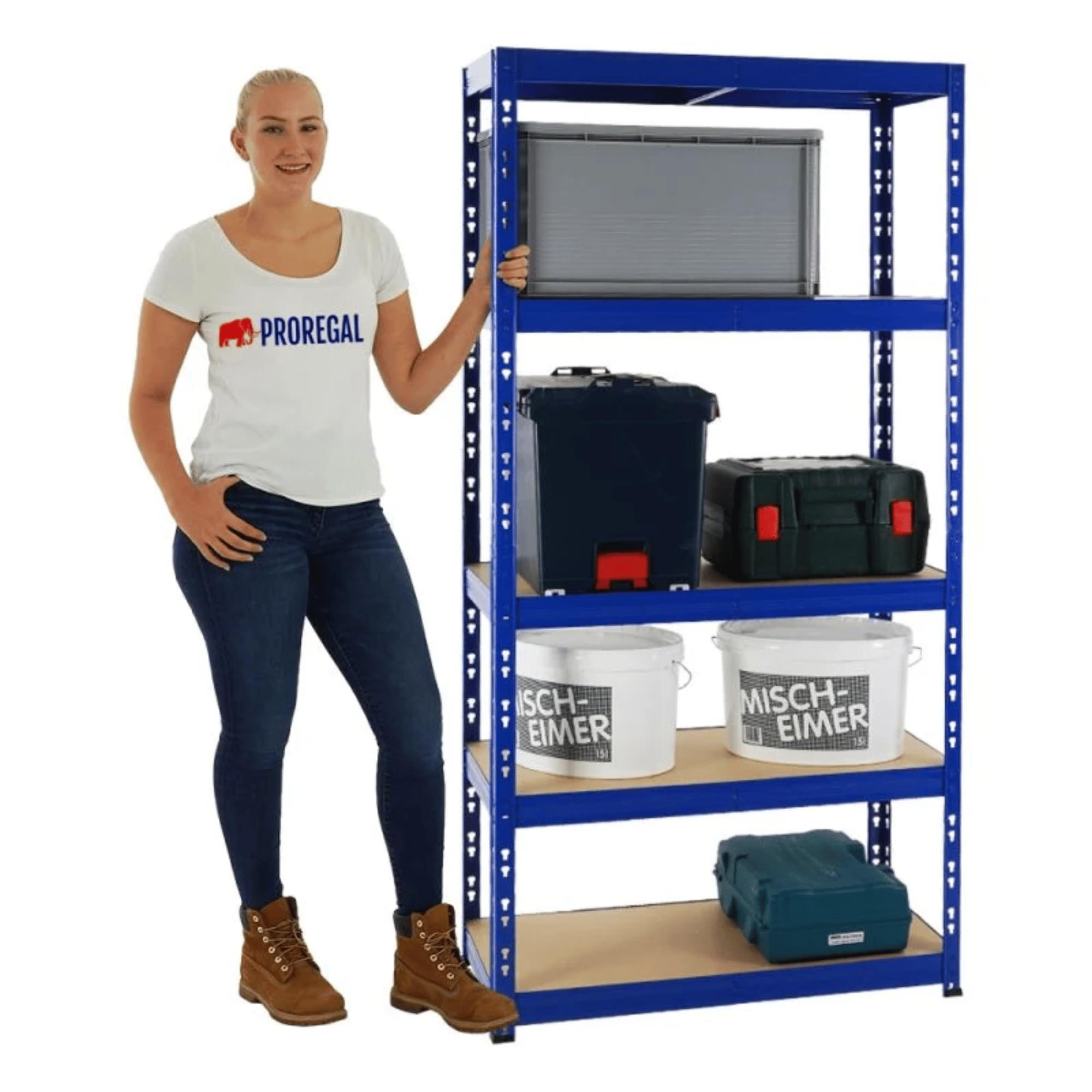 SCHWERLASTREGAL Tiger 180x90x45 cm Fachlast 265 kg Blau - Blau, Metall (90/180/45cm) - PROREGAL