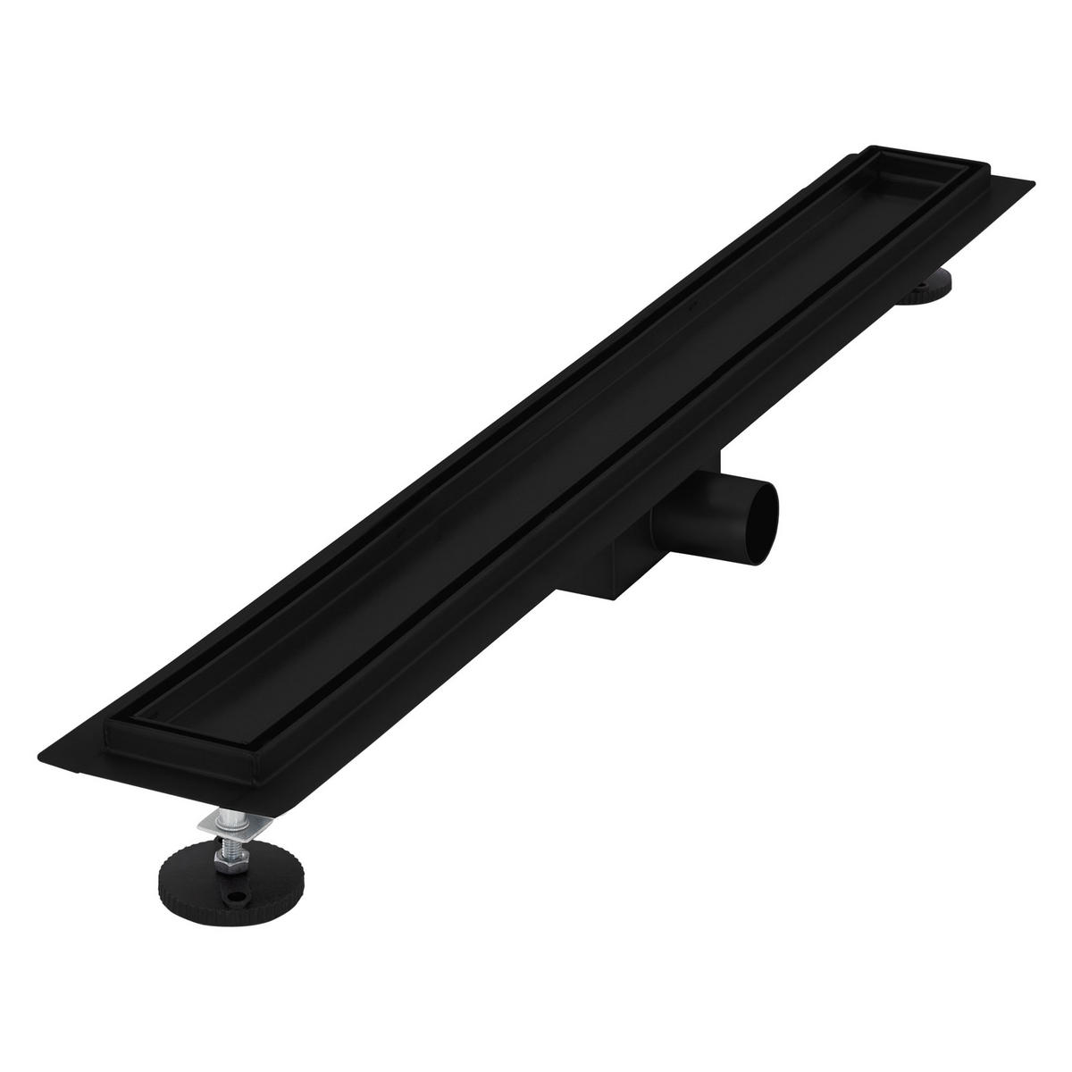 DUSCHRINNE 80cm - Schwarz, Metall (13.9/7.8/84cm) - LuxeBath