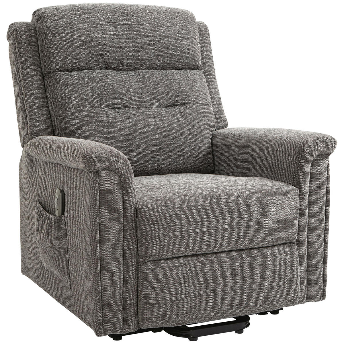 RELAXSESSEL DE-06352 Mit Aufstehilfe, elektrisch, 180° neigbar, Doppelmotor Grau - Grau, Textil/Metall (87/108/92cm) - ComfortXL