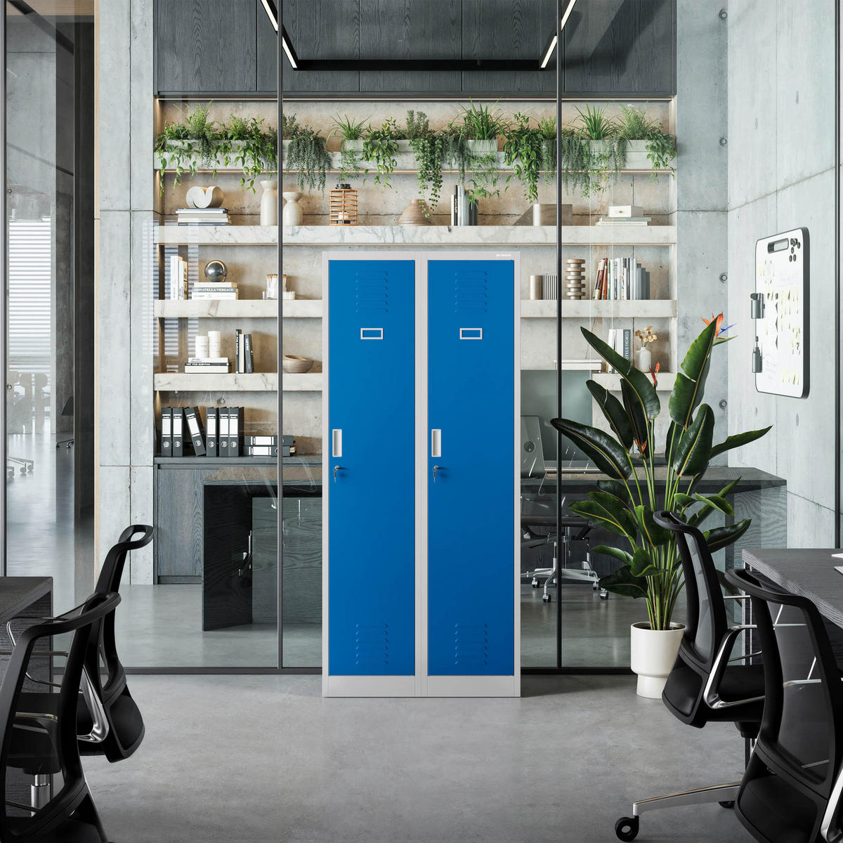 UMKLEIDESCHRANK KACPER - Blau/Grau, Metall (80/180/50cm) - Jan Nowak