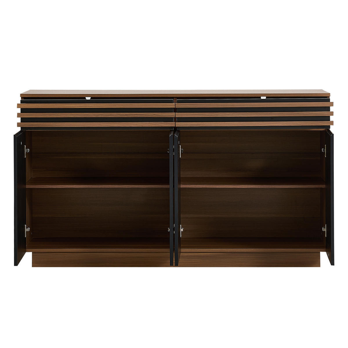 SIDEBOARD 150/40/85 cm Schwarz/Braun aus MDF mit viel Stauraum - Schwarz, Holzwerkstoff (40/85/150cm) - OKWISH