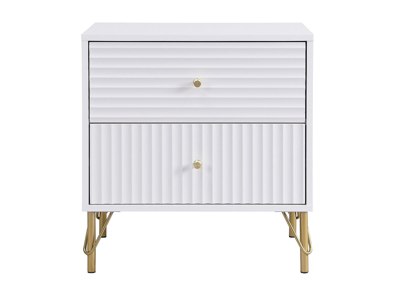 NACHTTISCH - 55 cmcm x 40 cmcm - Holz, Platte - Weiß - LOUREO - Weiß, Holz (55/58/40cm) - Vente-Unique