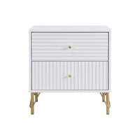 NACHTTISCH - 55 cm x 40 cm - Holz, Platte - Weiß - LOUREO - Weiß, Holz (55/58/40cm) - Vente-Unique