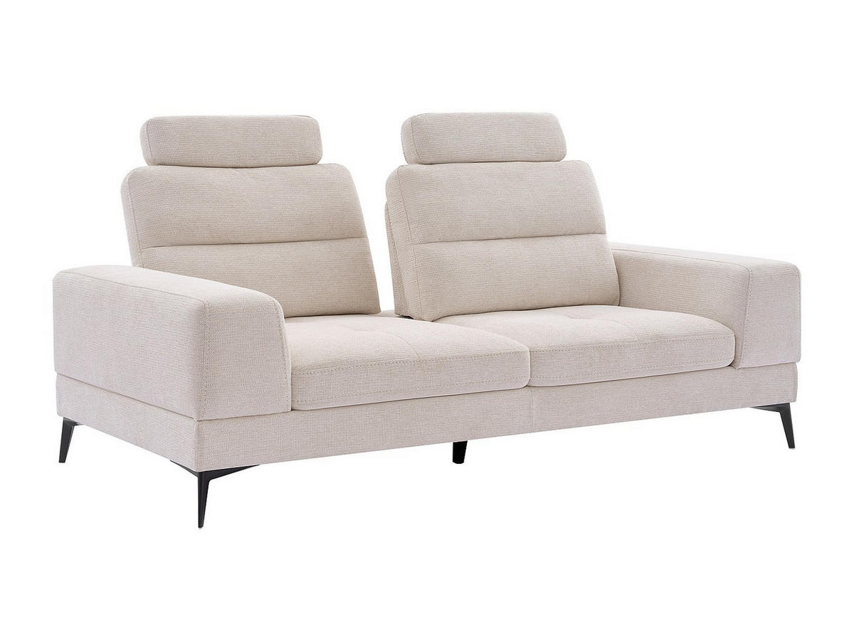 SOFA - 3 Personen - stoff - beige Udalio - Beige, Textil/Metall (215/86/123cm) - Vente-Unique