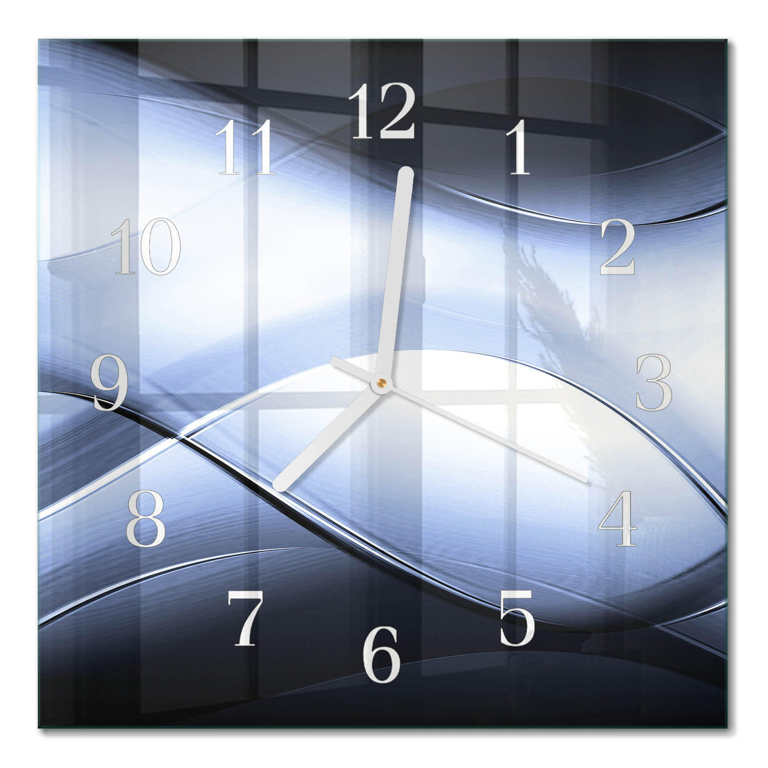 WANDUHR 30x30 cm - Abstraktion - Blau, Glas (30/30/0.4cm) - TULUP