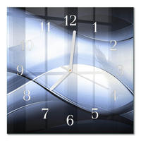 WANDUHR 30x30 cm - Abstraktion - Blau, Glas (30/30/0.4cm) - TULUP