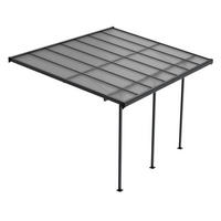 TERRASSENDACH Borneo Aluminium 4x3m dunkelgrau - Dunkelgrau, Metall (435/300/300cm) - Juskys