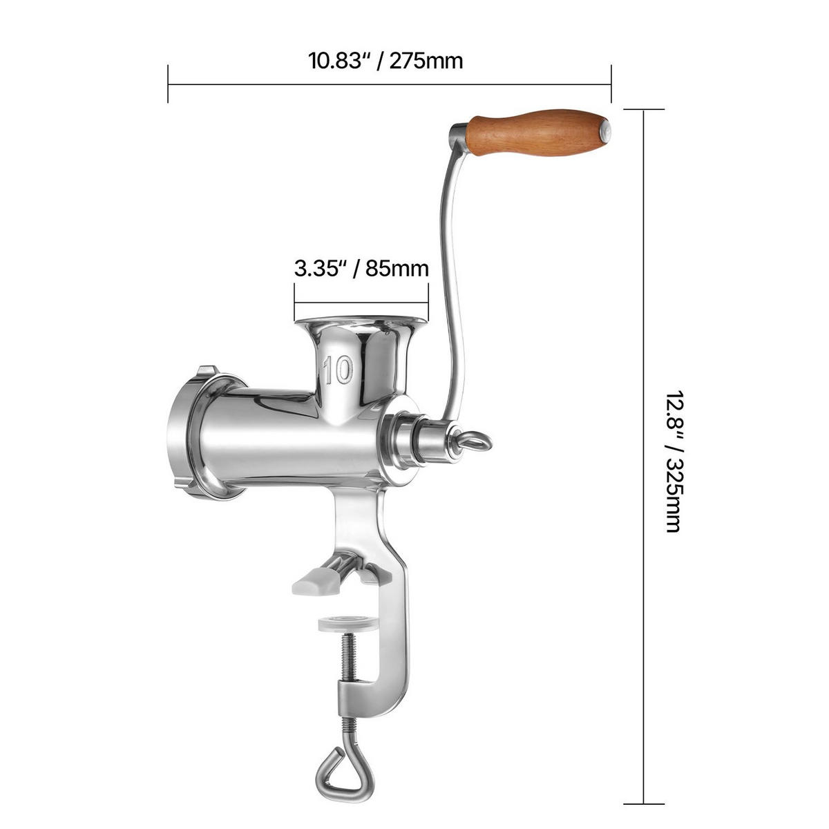 FLEISCHWOLF 5-teiliges Set Manueller Aus 304 Edelstahl, Für Küche Und Camping - Silberfarben, Metall (35/13.1/35.3cm) - Rolipo