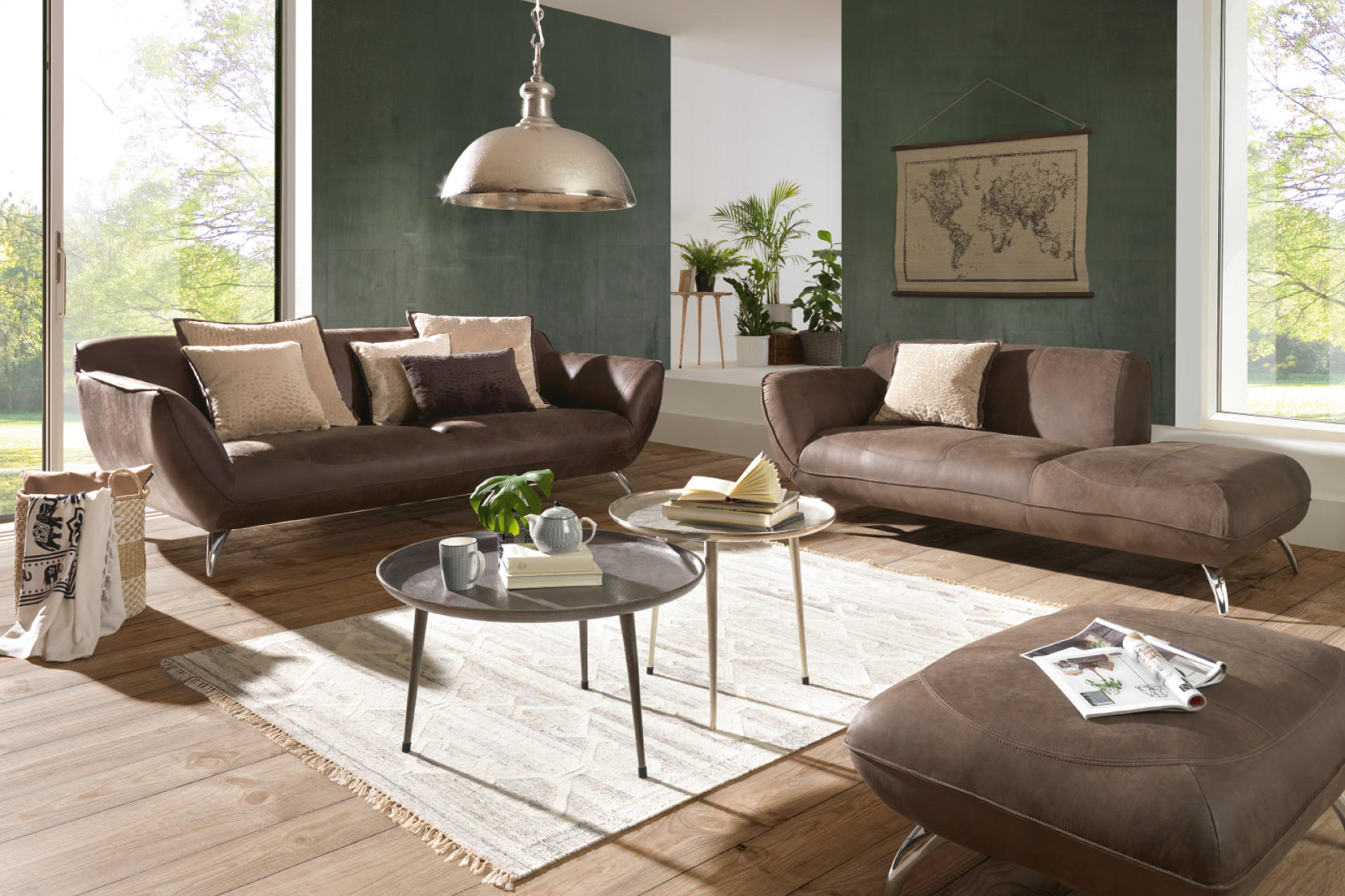 braunes Anilinleder Sofa
