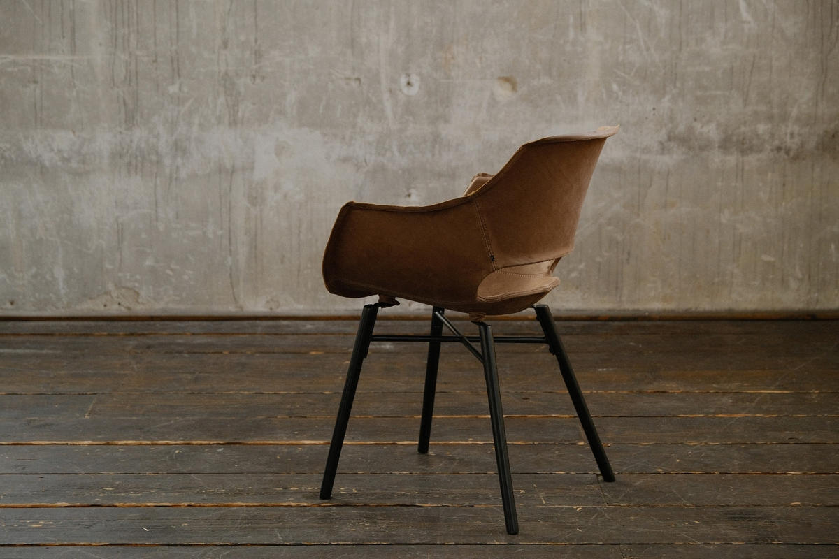 STUHL ZAJA Dunkelbraun Leder - Dunkelbraun/Schwarz, Leder (57/82/59cm) - KAWOLA