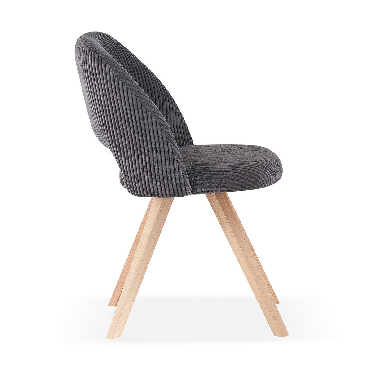 STUHL MARY Anthrazit 2 Stück - Anthrazit, Eichenholz/Textil (53/81/59cm) - B&D Home