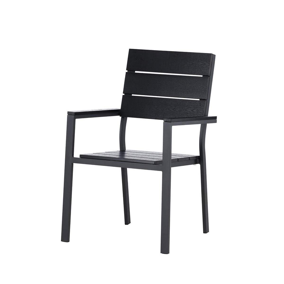 GARTENSTUHL - Schwarz - Aluminium - 58 x 90 x 60 cm - Schwarz, Metall (58/90/60cm) - home24